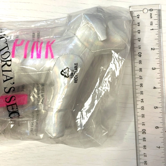 Pink Victoria’s Secret Iredescent Chrome Stuffed Dog Collectible - Picture 3 of 6